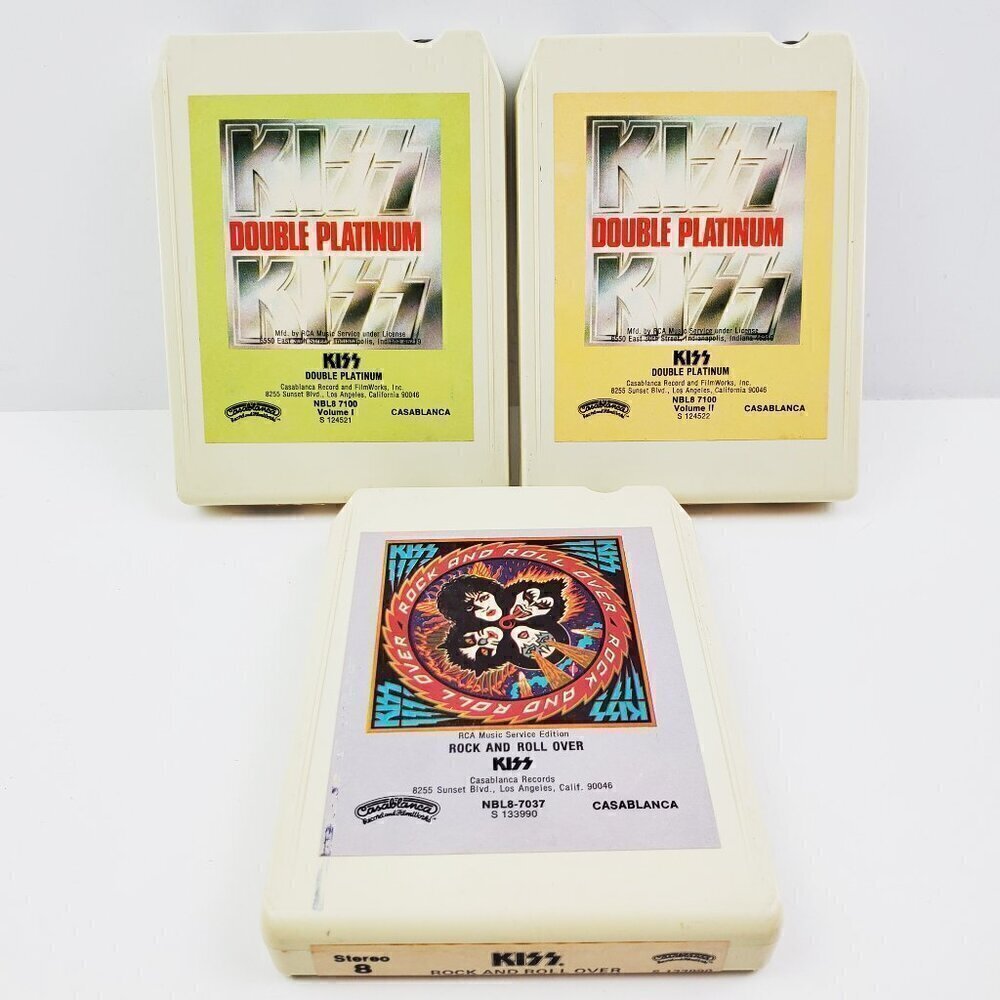 KISS Double Platinum, Rock Roll Over (RCA Service Ed.) 8 Track Tapes VTG 1970s